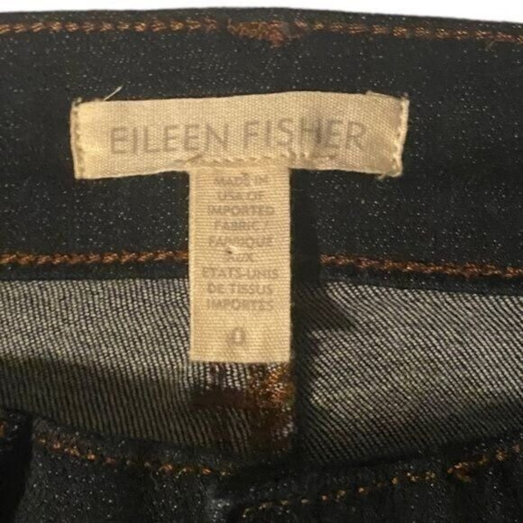 Eileen Fisher Womens Organic Cotton Skinny Jeans Dark Wash Size 0 Mid-Rise - Picture 5 of 7